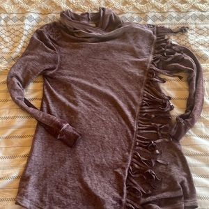 Wrangler western fringe purple cardigan